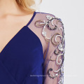 Surplice Neckline Tulip Hem Embroidery Sleeve Women Dinner Summer Party Dress